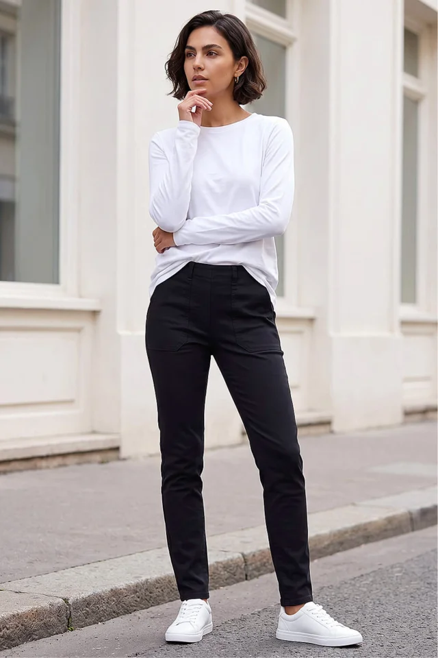Roman Black Utility Stretch Jegging Trouser