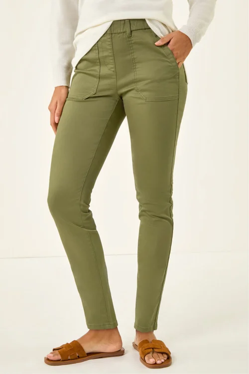Roman Khaki Utility Stretch Jegging Trouser - Size 16 Image 4