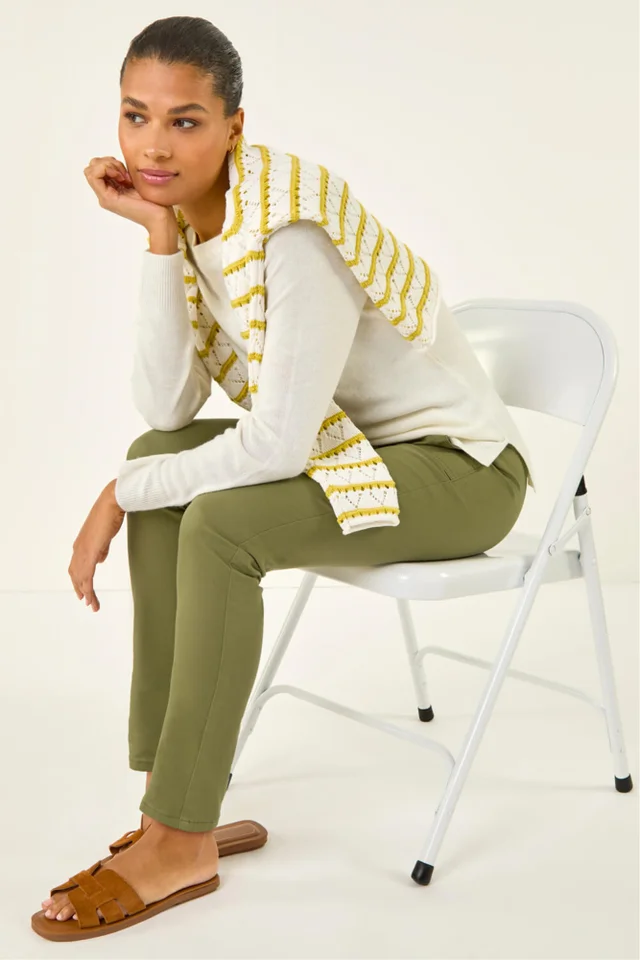 Roman Khaki Utility Stretch Jegging Trouser