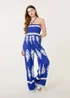 Blue Vanilla Blue Halter Neck Shirred Waist Jumpsuit - Medium/Large Image 1