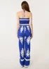 Blue Vanilla Blue Halter Neck Shirred Waist Jumpsuit - Medium/Large Image 4