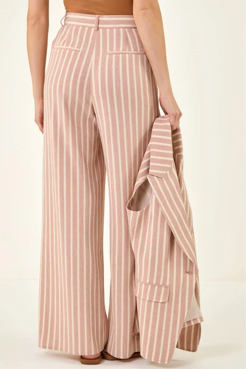 Roman Pink Stripe Full Length Trouser - 14 Image 3