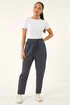 Roman Charcoal Petite Elasticated Waist Trouser - 14 Image 2