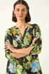 Roman Green Floral Longline Buttoned Blouse - 16 Image 4