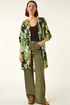 Roman Green Floral Longline Buttoned Blouse - 16 Image 2