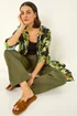 Roman Green Floral Longline Buttoned Blouse - 16 Image 1