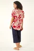 Roman Red Abstract Print Collared Shirt - 12 Image 4