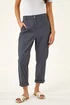 Roman Charcoal Petite Cotton Blend Stretch Chino Trousers - Size 18 Image 4