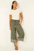 Roman Khaki Petite Aztec Border Cropped Trouser - Size 12 Image 1