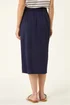 Roman Navy Textured Belted Pencil Skirt - 14 Image 4