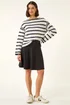 Roman Black Textured Skater Skirt - 14 Image 4