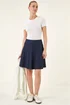 Roman Navy Textured Skater Skirt - 14 Image 4