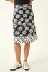 Roman Black Floral Star A-Line Skirt - 10 Image 1