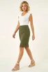 Roman Khaki Lasercut Hem Pencil Skirt - 18 Image 2