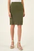 Roman Khaki Lasercut Hem Pencil Skirt - 18 Image 1