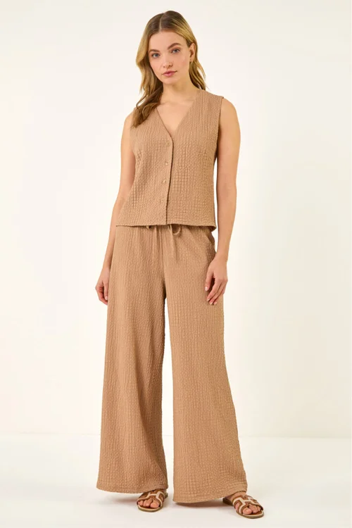 Dusk Biscuit Crinkle Textured Waist Coat - 10 Image 2