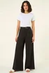 Roman Black Wide Leg Belt Tie Trouser - 10 Image 1