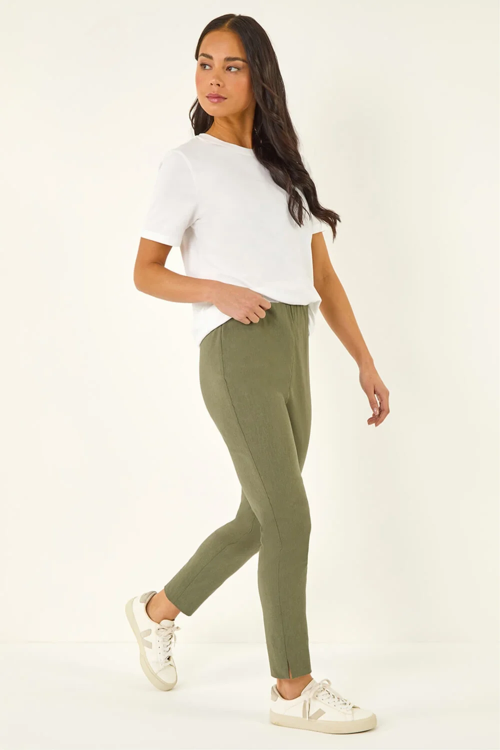 Roman Khaki Petite Bengaline Stretch Trouser - 14 Image 1