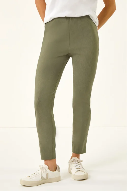 Roman Khaki Petite Bengaline Stretch Trouser - 14 Image 4