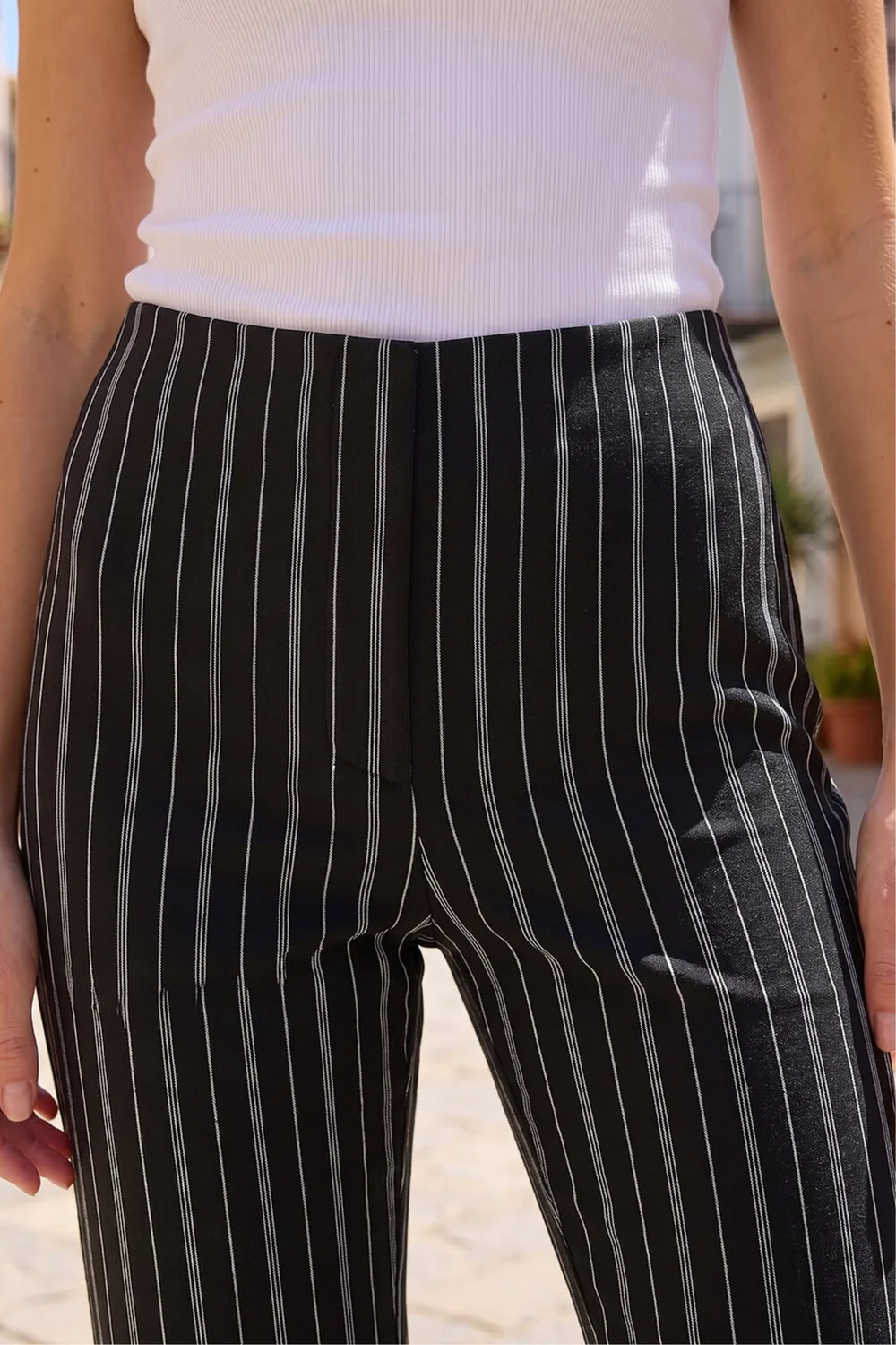 Roman Black Stripe Print Bootleg Trouser - 12 Image 4