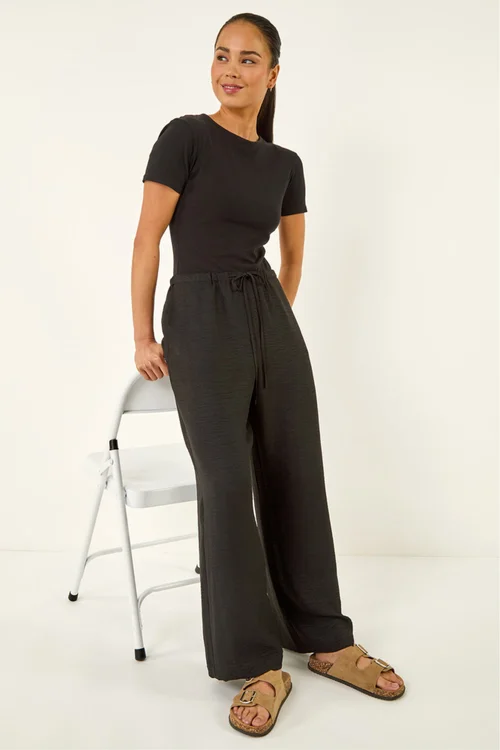 Roman Black Petite Pull On Woven Trouser - 10 Image 1