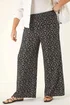 Roman Black Curve Textured Print Wide Leg Trousers - 18 Image 4
