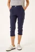Roman Navy Cropped Cargo Stretch Trouser - Size 16 Image 4
