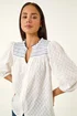 Roman White Petite Smock Buttoned Blouse - Size 12 Image 1