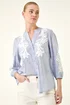 Roman Light Blue Lace Applique Stripe Shirt - 12 Image 4
