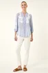 Roman Light Blue Lace Applique Stripe Shirt - 12 Image 2