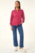 Roman Red Petite Abstract Spot Stretch Shirt - Size 16 Image 2