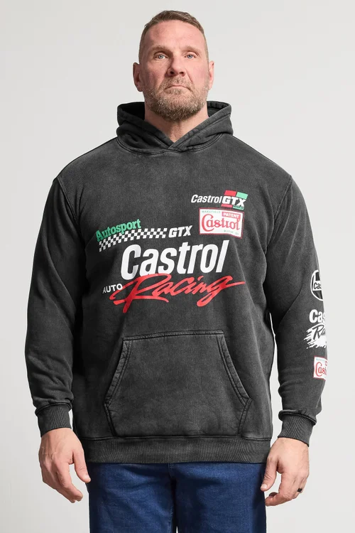BadRhino Black 'Castrol' Acid Wash Hoodie - 3XL Image 3