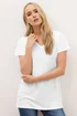 Long Tall Sally White V-Neck T-Shirt - Size 20 Image 1