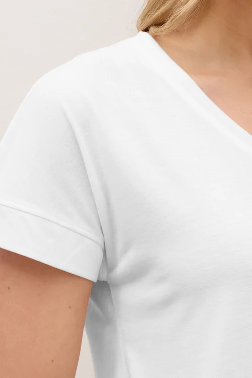 Long Tall Sally White V-Neck T-Shirt - Size 20 Image 4