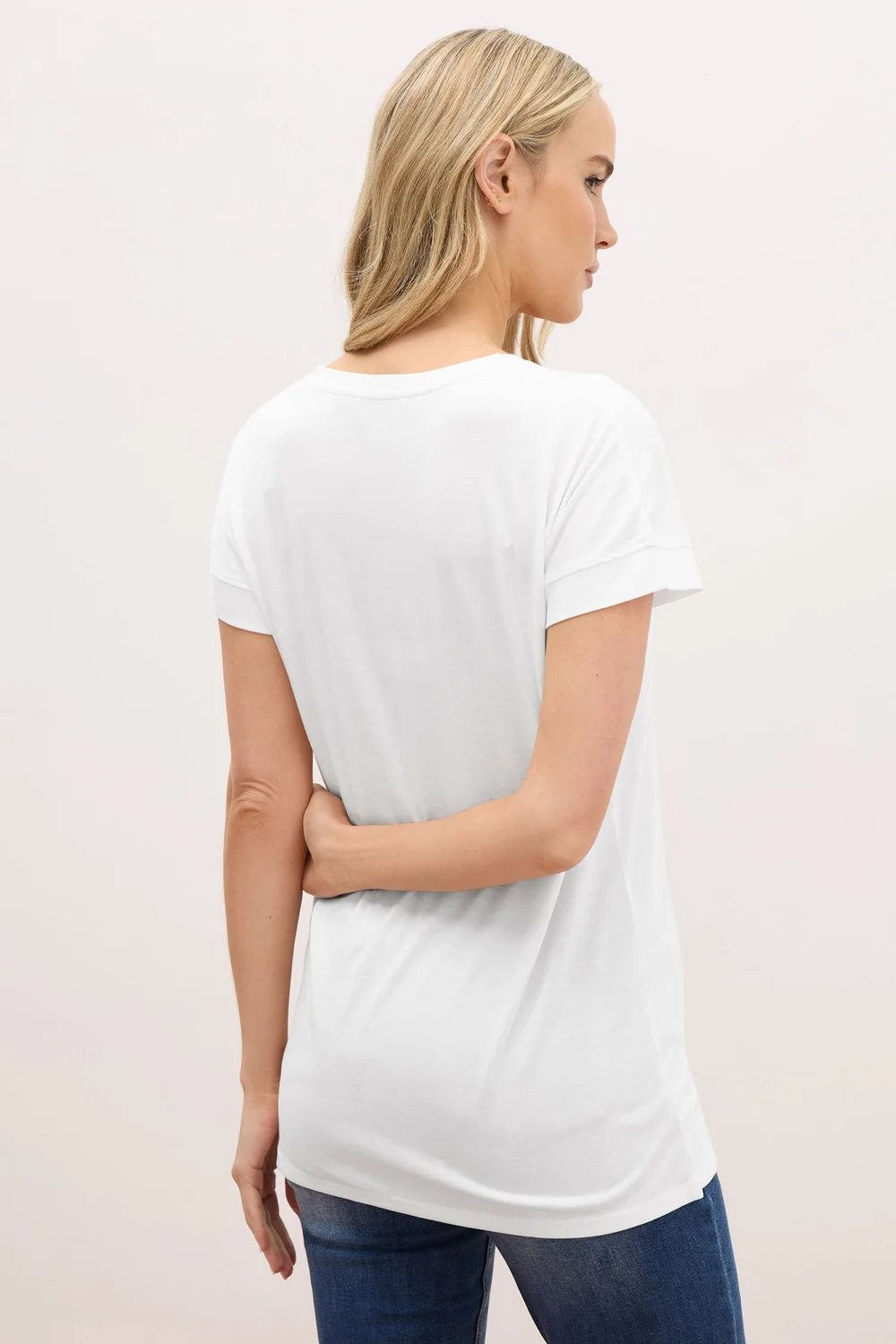 Long Tall Sally White V-Neck T-Shirt - 20 Image 3