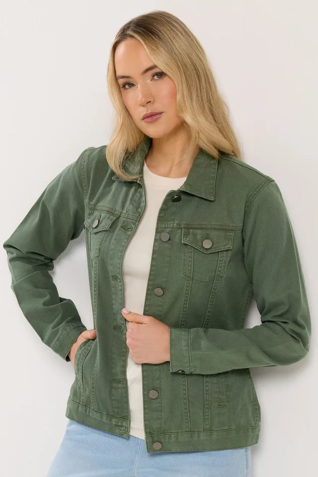 Long Tall Sally Khaki Green Denim Jacket