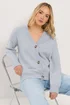 Long Tall Sally Blue Seam Detail Knitted Cardigan - 18-20 Image 2