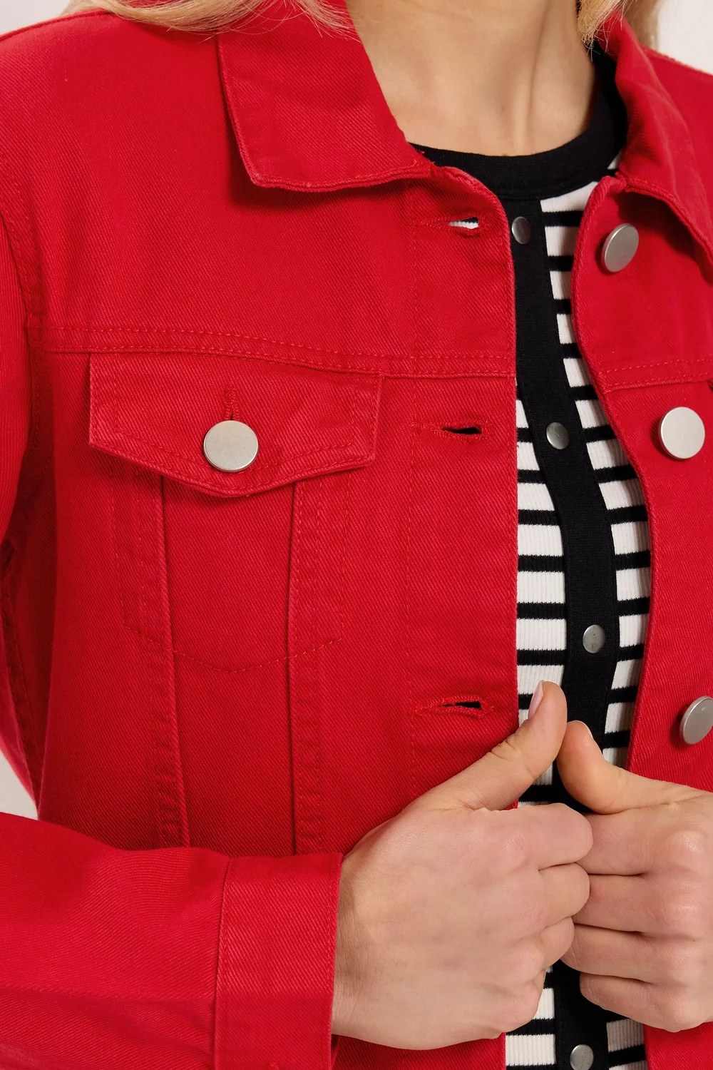 Long Tall Sally Red Denim Jacket - 16 Image 5