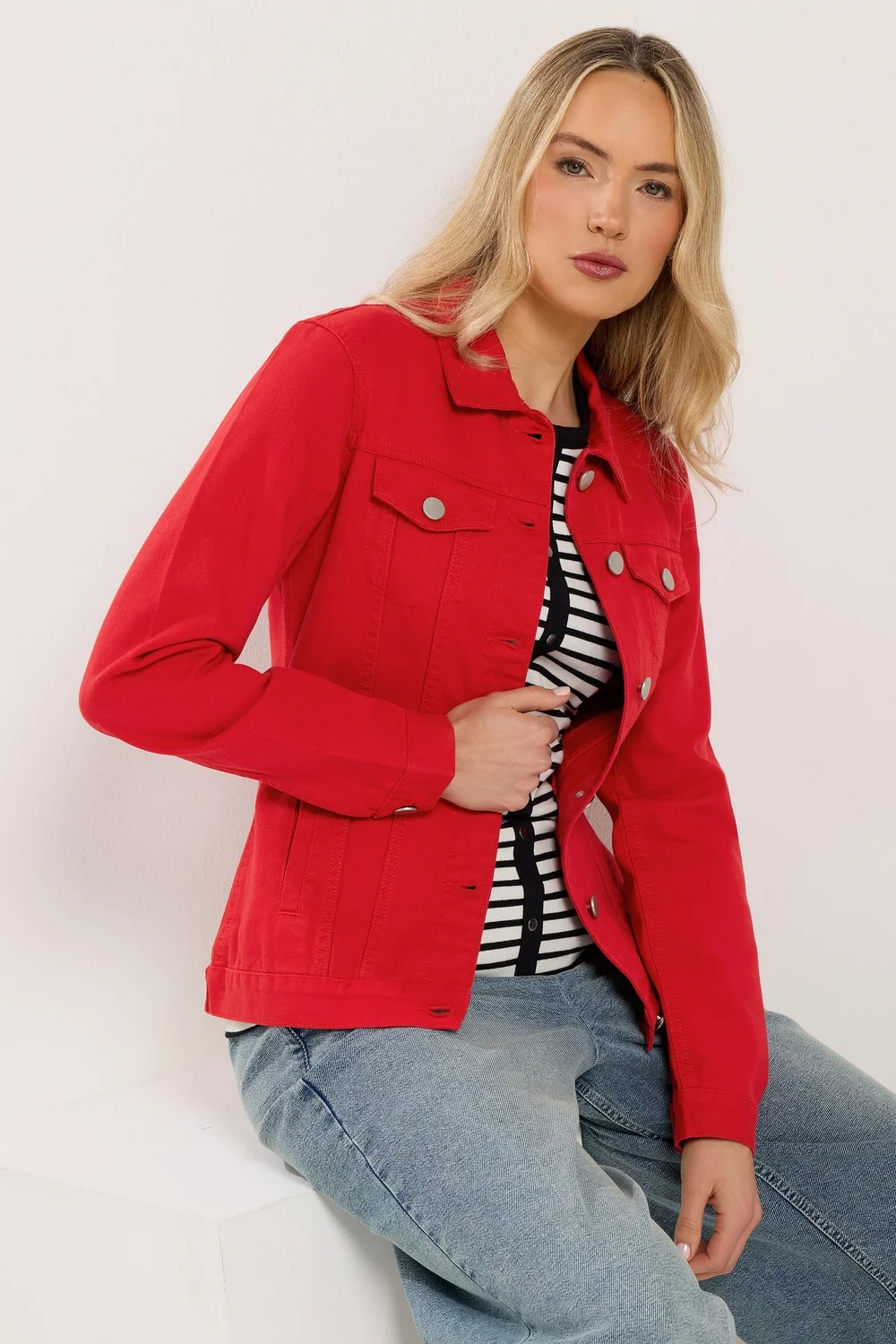 Long Tall Sally Red Denim Jacket - 16 Image 2