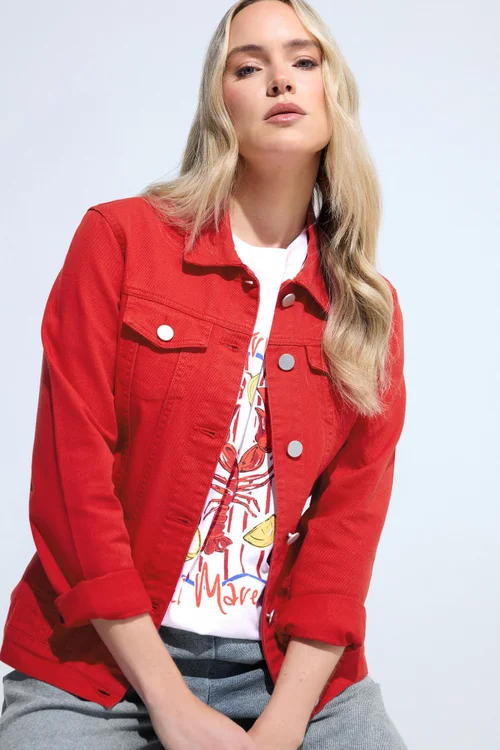 Long Tall Sally Red Denim Jacket - 16 Image 1