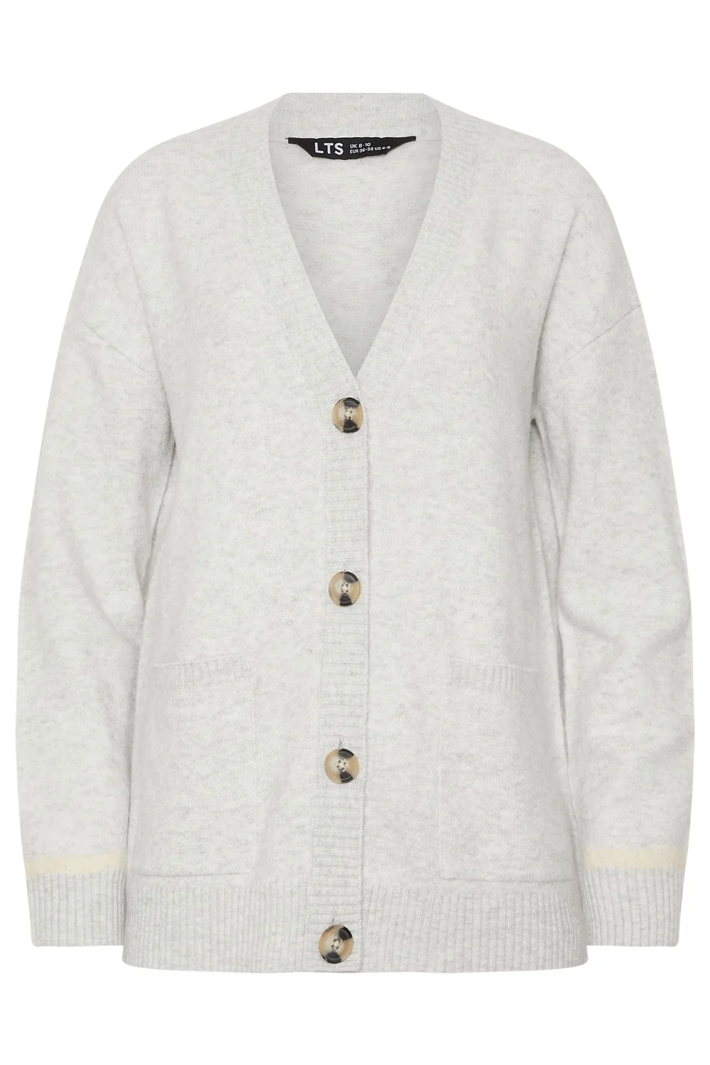 Long Tall Sally Grey Tipped Detail Knitted Cardigan - 18-20 Image 5