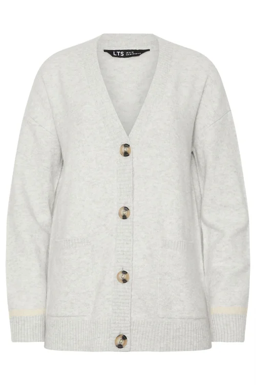 Long Tall Sally Grey Tipped Detail Knitted Cardigan - 18-20 Image 5