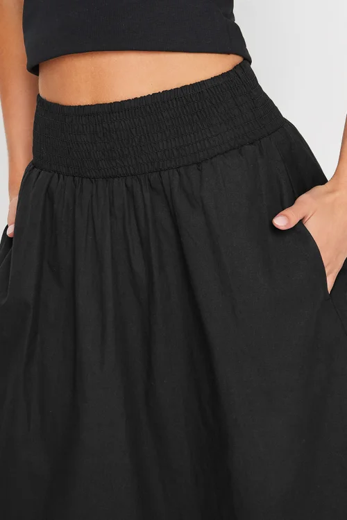 PixieGirl Petite Black Poplin Maxi Skirt - 10 Image 4