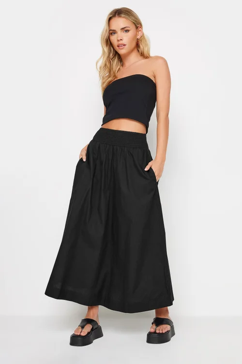 PixieGirl Petite Black Poplin Maxi Skirt - 10 Image 1