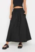 PixieGirl Petite Black Poplin Maxi Skirt - 10 Image 2