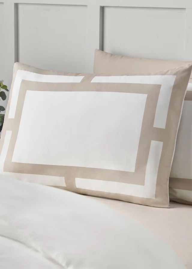 Catherine Lansfield So Soft Mono Panel Duvet Cover Set Natural