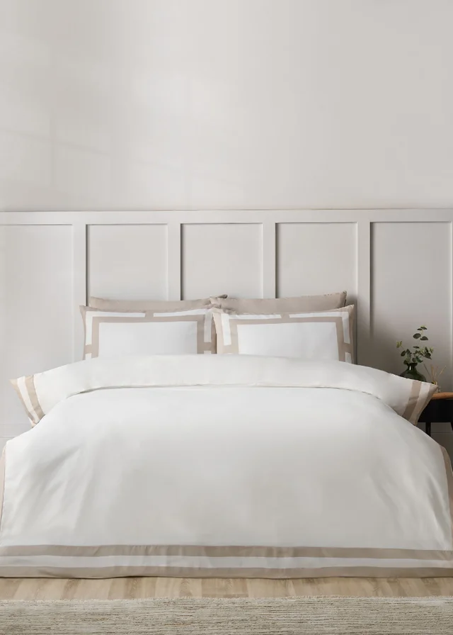 Catherine Lansfield So Soft Mono Panel Duvet Cover Set Natural