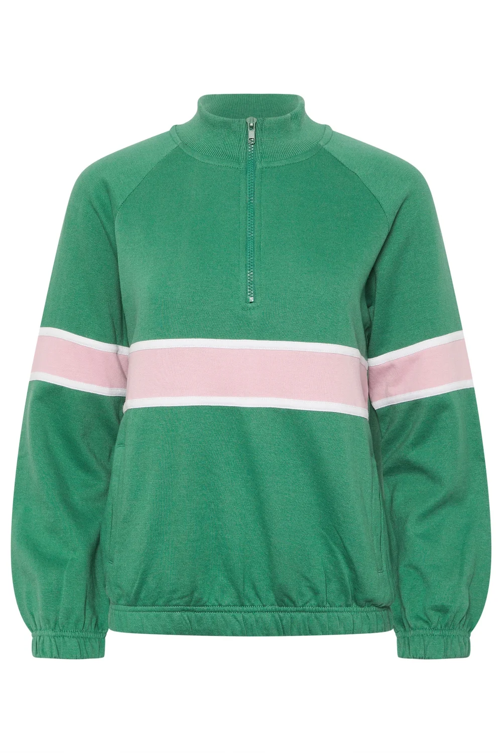 PixieGirl Petite Green Stripe Quarter Zip Sweatshirt - Size 18 Image 5