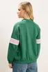 PixieGirl Petite Green Stripe Quarter Zip Sweatshirt - Size 18 Image 3