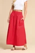 PixieGirl Petite Red Shirred Poplin Maxi Skirt - 14 Image 3